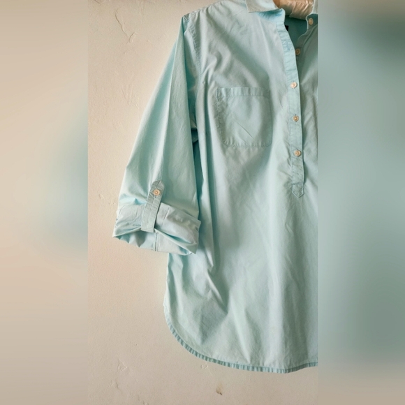 Talbots Tops - Talbots light mint cotton button-front shirt